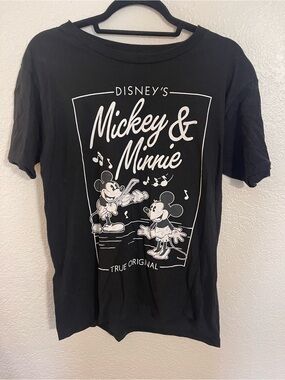 Disney Black Graphic Tee with White Logo